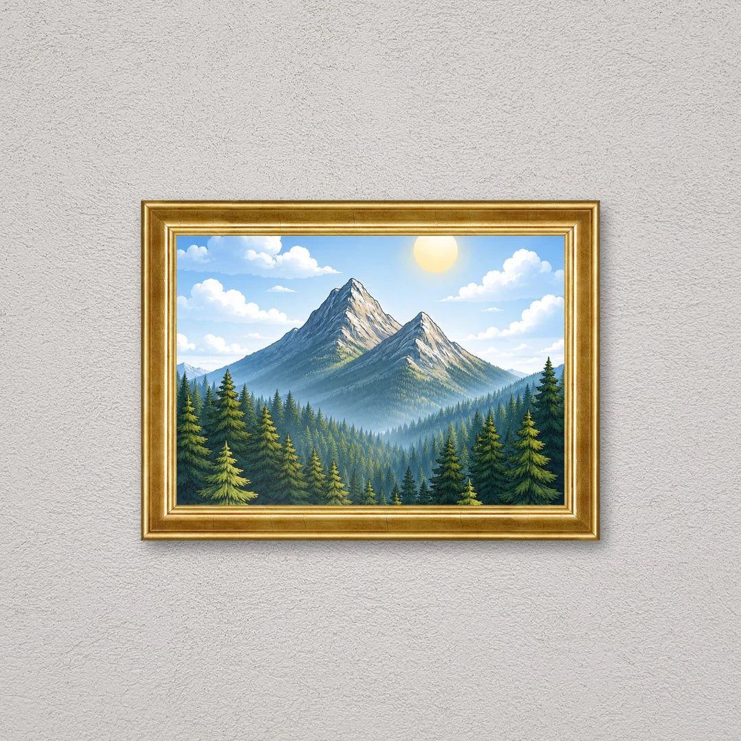 Il kit cornice completa 21×30 cm a parete di traverso, con una fotografia di esempio dentro