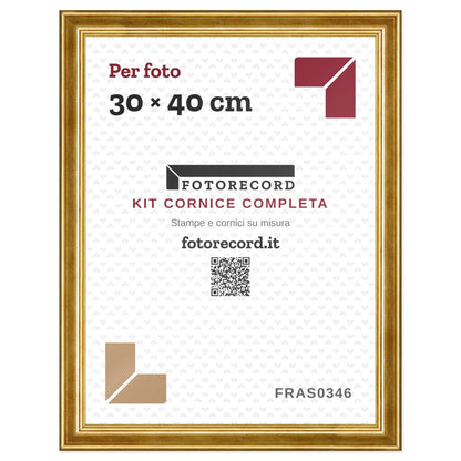 Il kit cornice completa 30×40 cm col foglio segnaposto Fotorecord: al suo posto va la tua foto