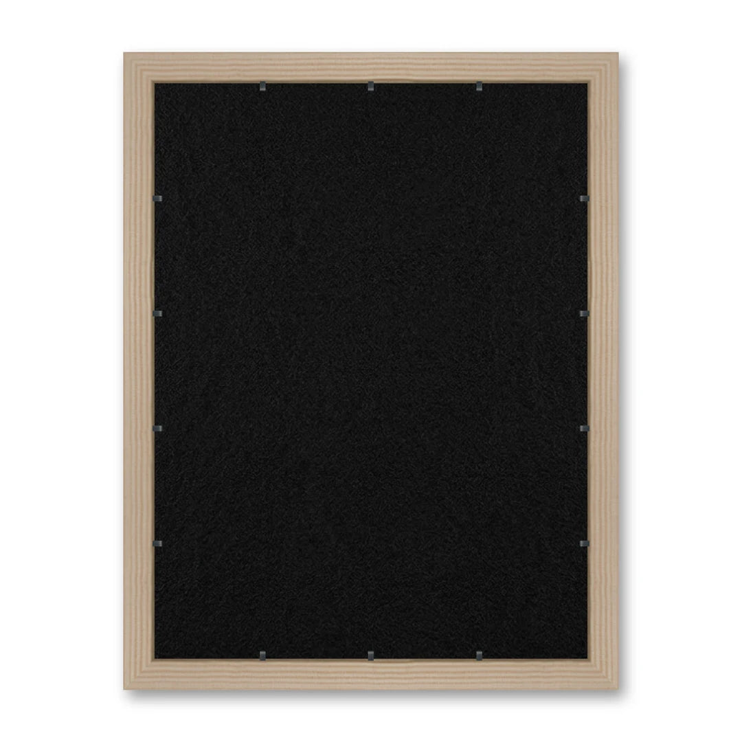 Il retro del kit cornice completa: il pannello in MDF montato nella battuta