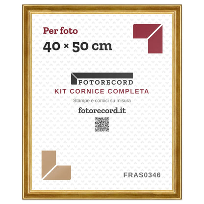 Il kit cornice completa 40×50 cm col foglio segnaposto Fotorecord: al suo posto va la tua foto