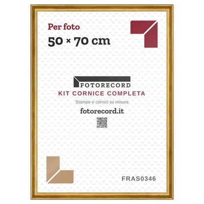 Il kit cornice completa 50×70 cm col foglio segnaposto Fotorecord: al suo posto va la tua foto