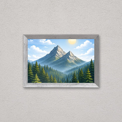 Il kit cornice completa 20×30 cm a parete di traverso, con una fotografia di esempio dentro
