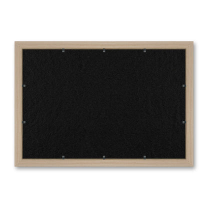 Il retro del kit cornice completa: il pannello in MDF montato nella battuta, di traverso