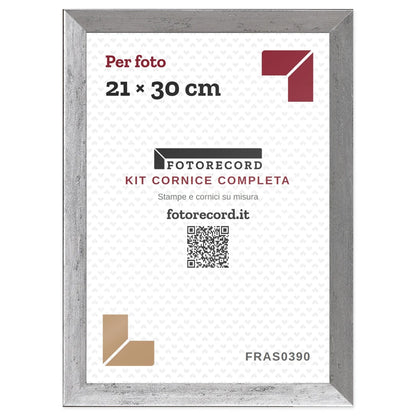 Il kit cornice completa 21×30 cm col foglio segnaposto Fotorecord: al suo posto va la tua foto