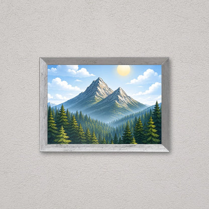 Il kit cornice completa 21×30 cm a parete di traverso, con una fotografia di esempio dentro
