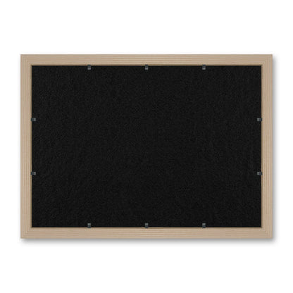Il retro del kit cornice completa: il pannello in MDF montato nella battuta, di traverso