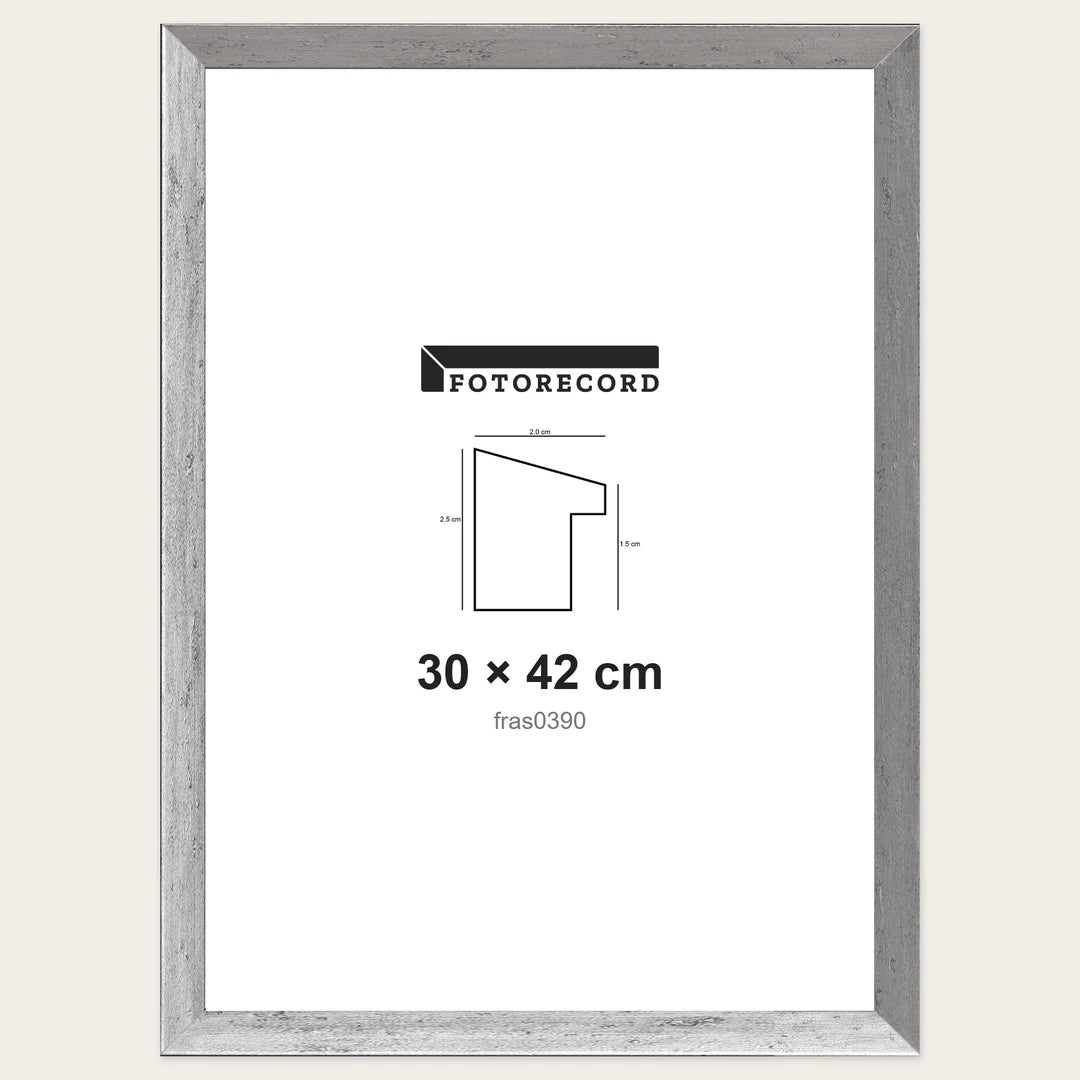 Kit Cornice Completa 30x42 cm — Argento Satinato | fras0390