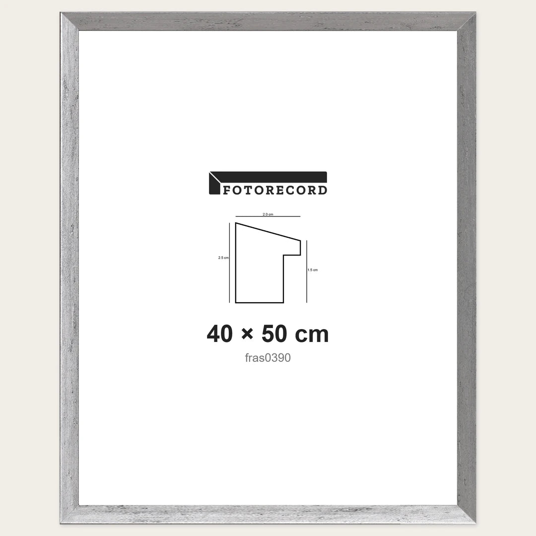 Kit Cornice Completa 40x50 cm — Argento Satinato | fras0390