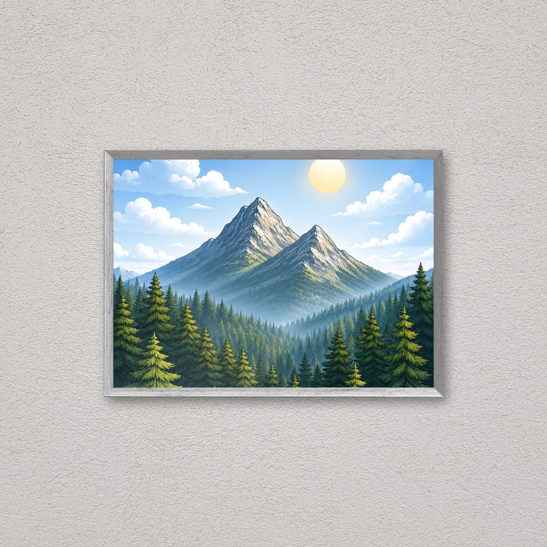 Il kit cornice completa 50×70 cm a parete di traverso, con una fotografia di esempio dentro