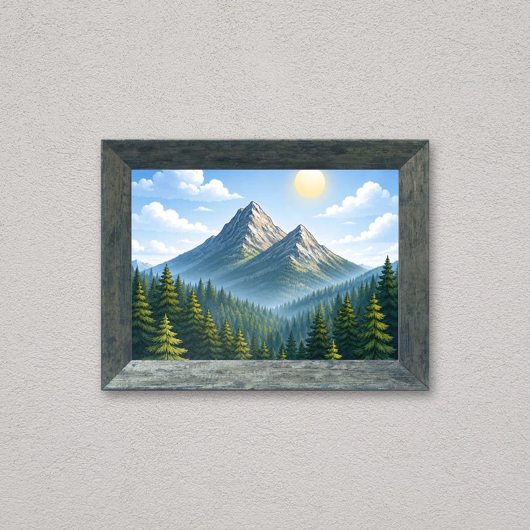 Il kit cornice completa 13×18 cm a parete di traverso, con una fotografia di esempio dentro