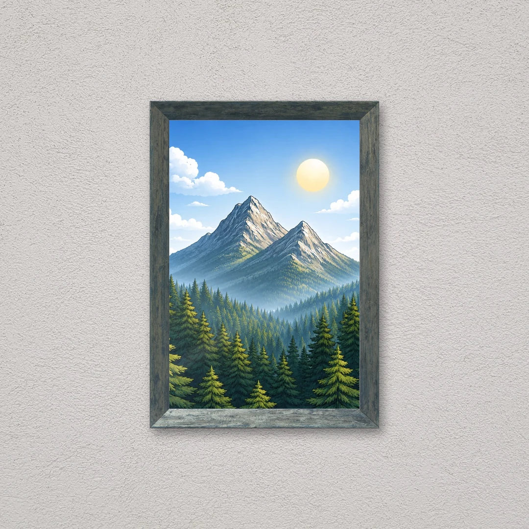 Il kit cornice completa 20×30 cm a parete, con una fotografia di esempio dentro