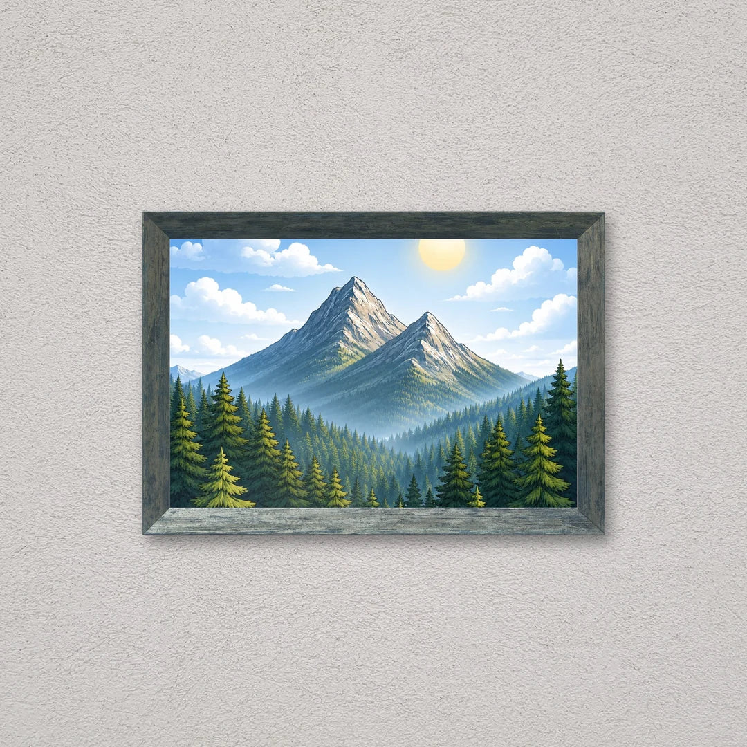 Il kit cornice completa 20×30 cm a parete di traverso, con una fotografia di esempio dentro