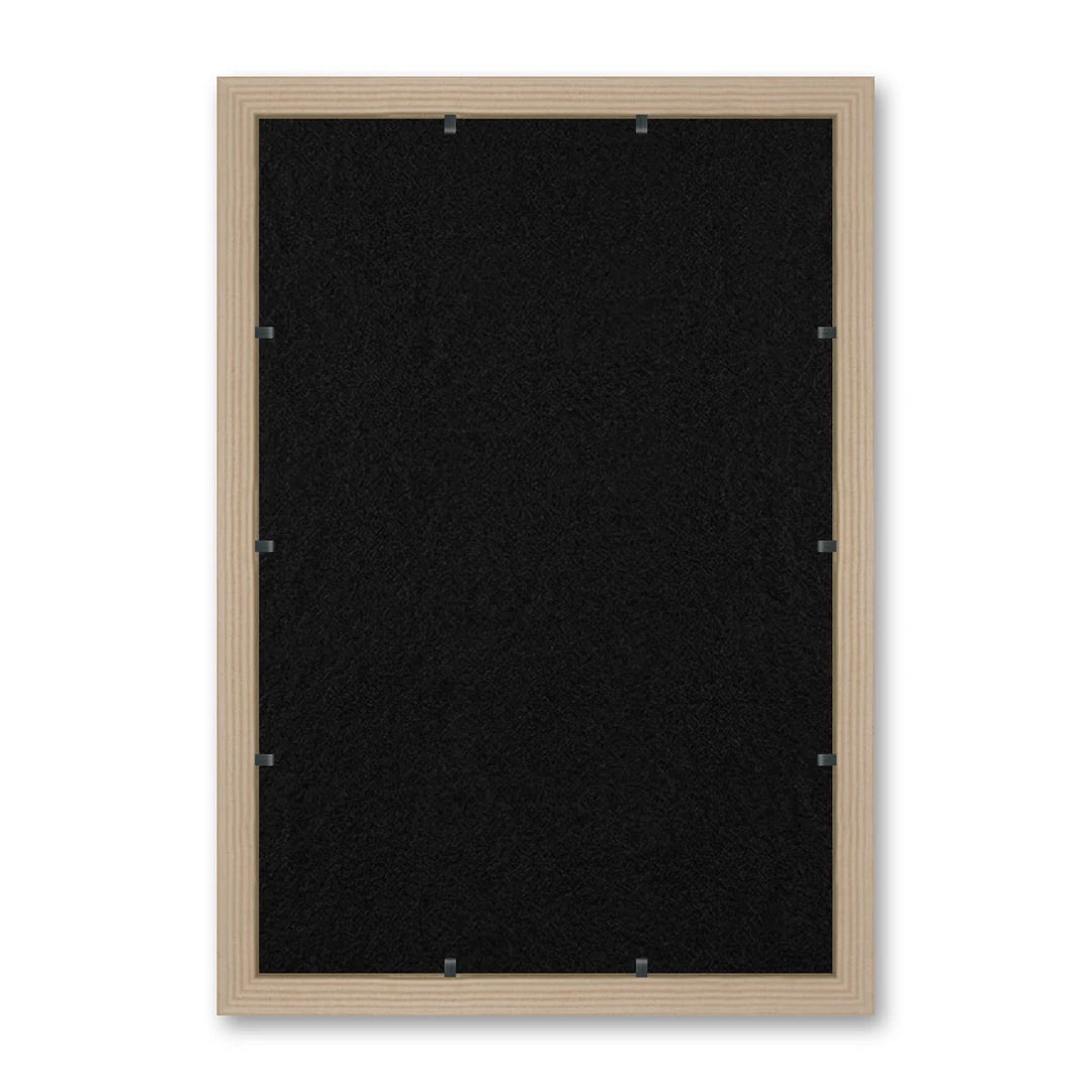 Il retro del kit cornice completa: il pannello in MDF montato nella battuta