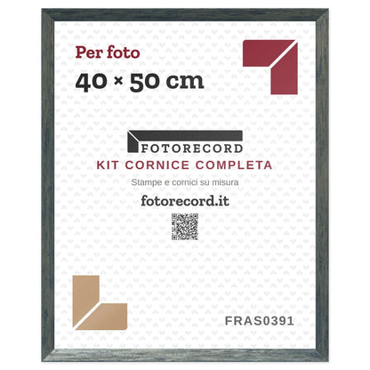 Il kit cornice completa 40×50 cm col foglio segnaposto Fotorecord: al suo posto va la tua foto