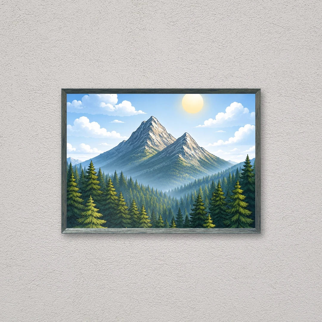 Il kit cornice completa 50×70 cm a parete di traverso, con una fotografia di esempio dentro