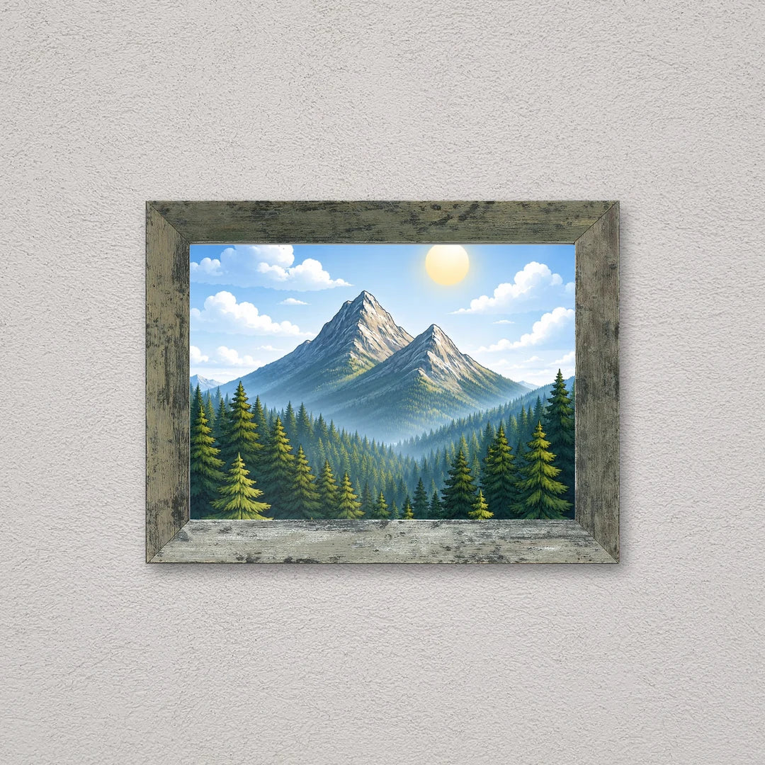 Il kit cornice completa 13×18 cm a parete di traverso, con una fotografia di esempio dentro