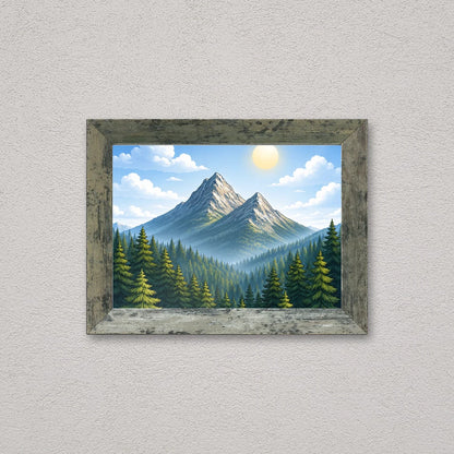 Il kit cornice completa 13×18 cm a parete di traverso, con una fotografia di esempio dentro