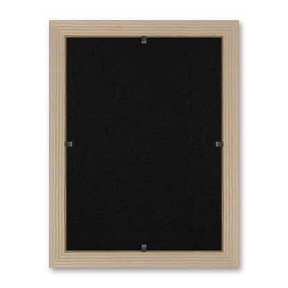 Il retro del kit cornice completa: il pannello in MDF montato nella battuta