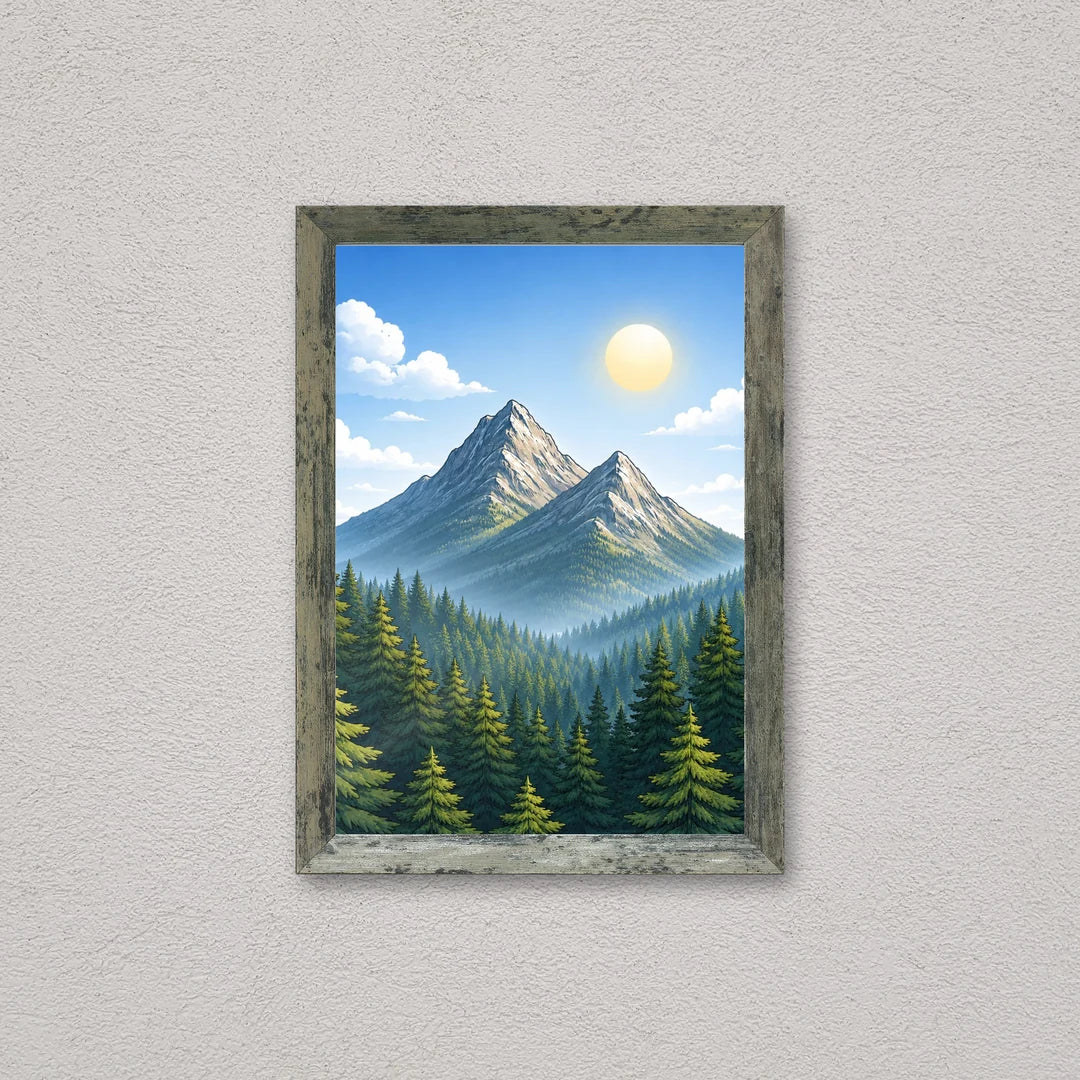 Il kit cornice completa 21×30 cm a parete, con una fotografia di esempio dentro