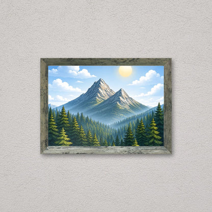 Il kit cornice completa 21×30 cm a parete di traverso, con una fotografia di esempio dentro