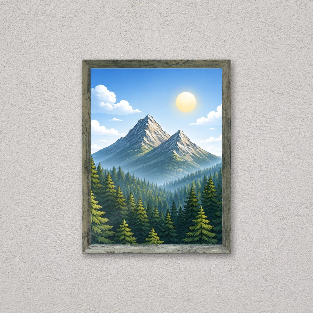 Il kit cornice completa 30×40 cm a parete, con una fotografia di esempio dentro