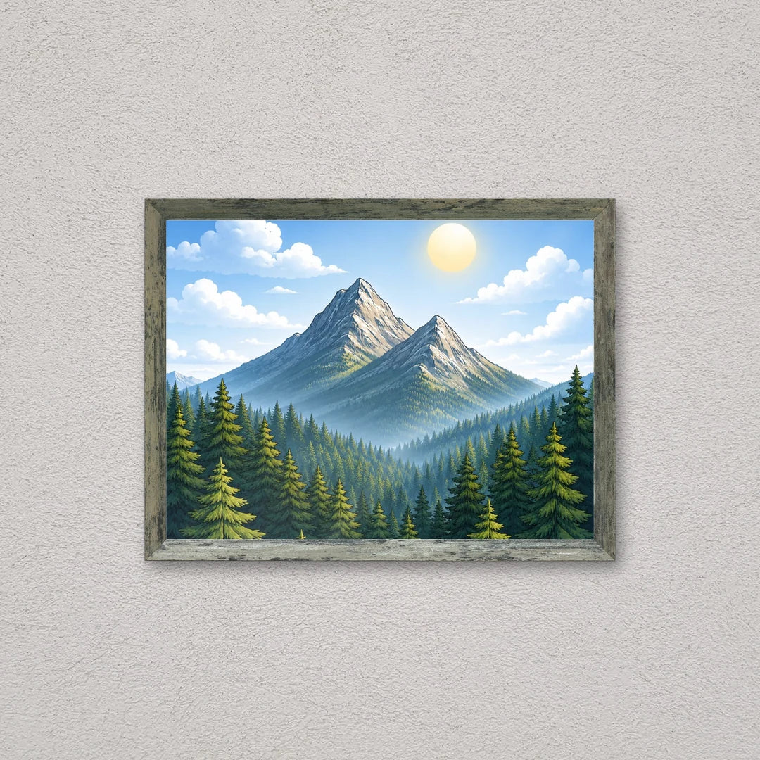 Il kit cornice completa 30×40 cm a parete di traverso, con una fotografia di esempio dentro