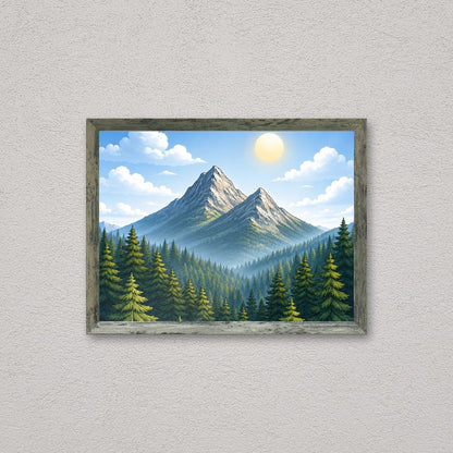 Il kit cornice completa 30×40 cm a parete di traverso, con una fotografia di esempio dentro