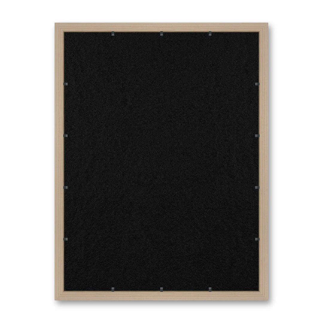 Il retro del kit cornice completa: il pannello in MDF montato nella battuta