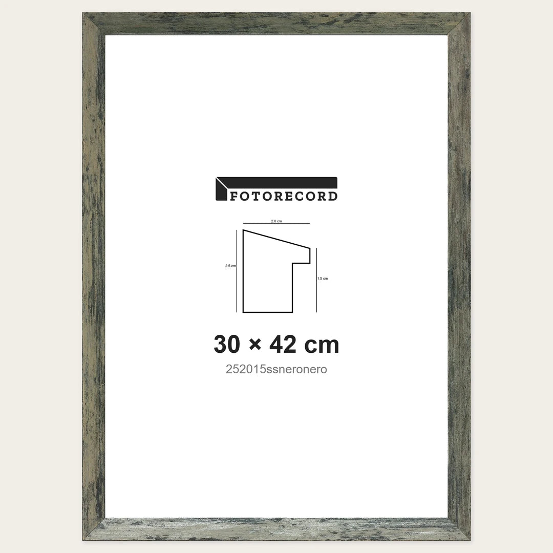 Kit Cornice Completa 30x42 cm — Nero Satinato | fras0392