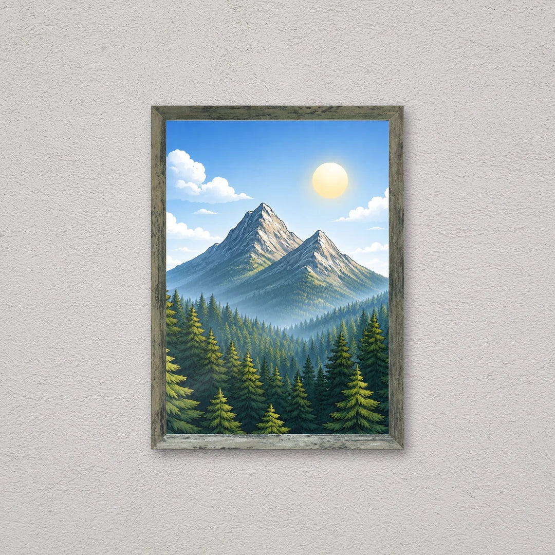 Il kit cornice completa 30×42 cm a parete, con una fotografia di esempio dentro