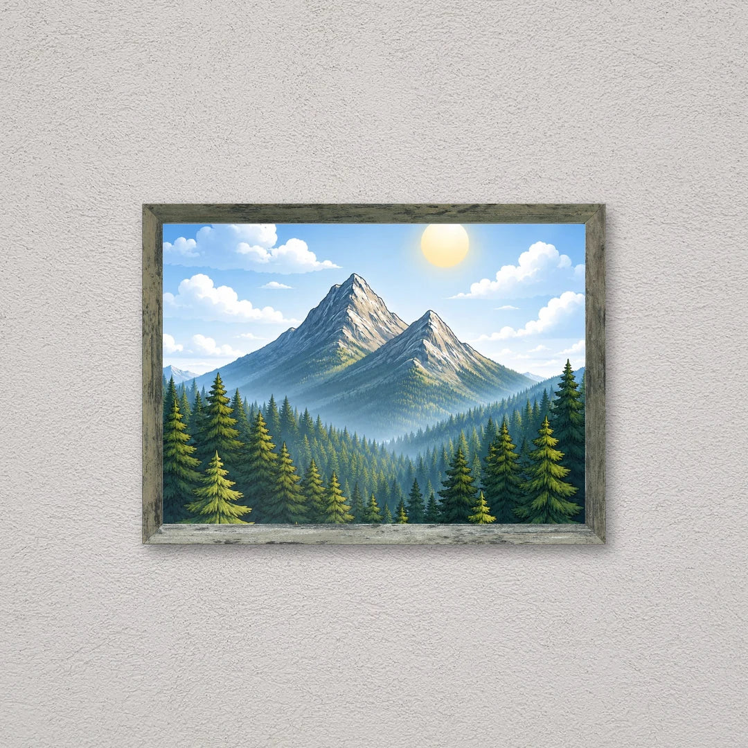 Il kit cornice completa 30×42 cm a parete di traverso, con una fotografia di esempio dentro