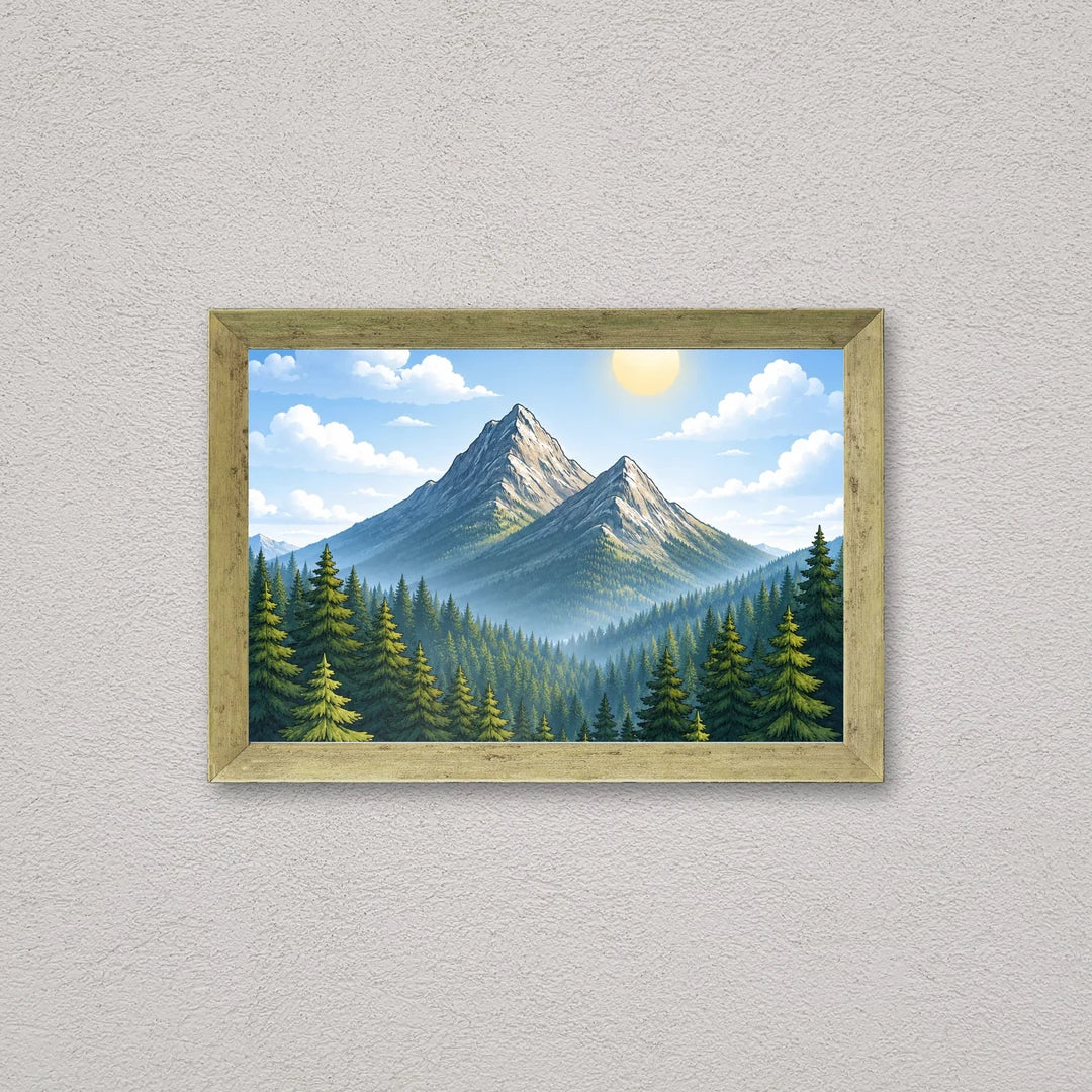 Il kit cornice completa 20×30 cm a parete di traverso, con una fotografia di esempio dentro