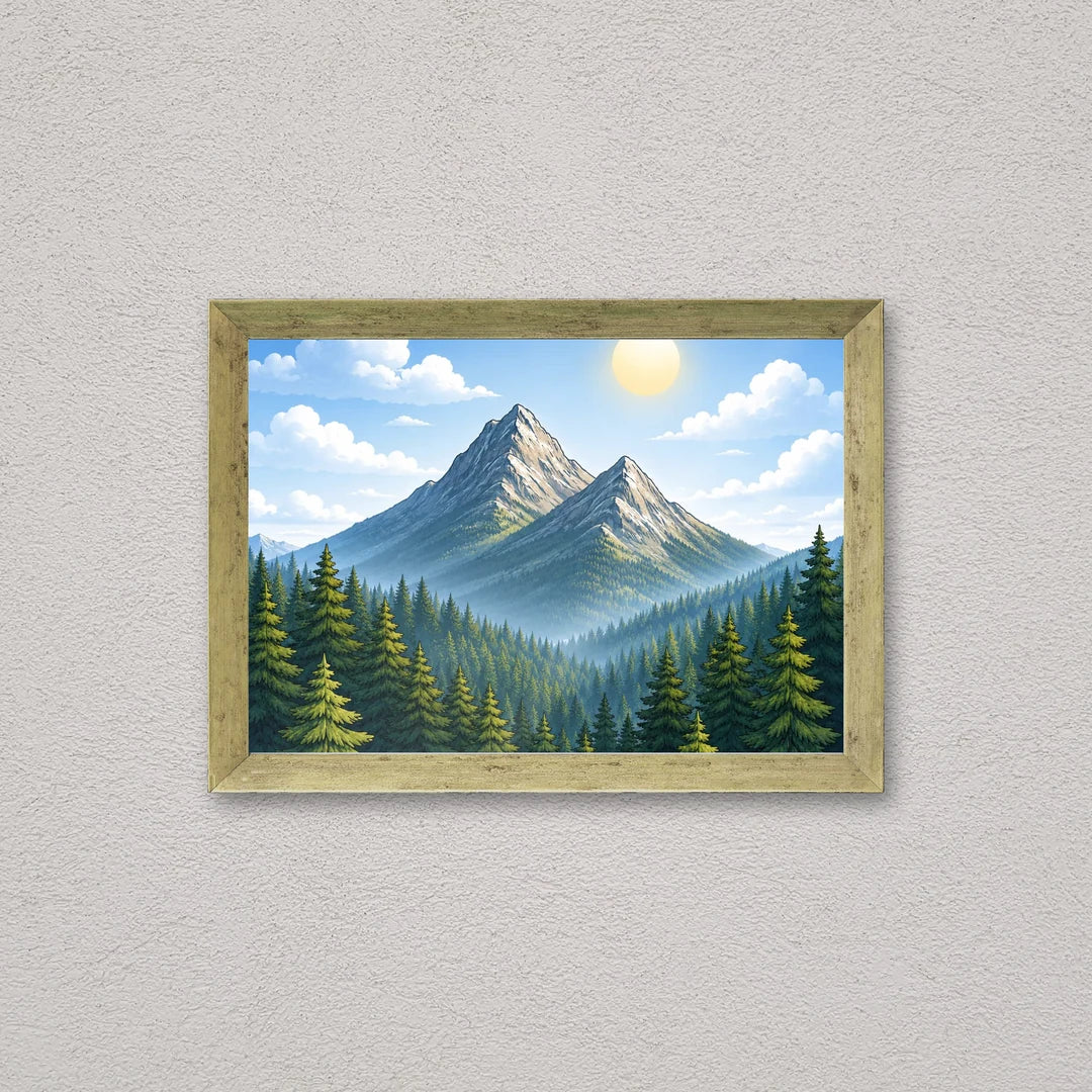 Il kit cornice completa 21×30 cm a parete di traverso, con una fotografia di esempio dentro