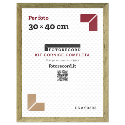 Il kit cornice completa 30×40 cm col foglio segnaposto Fotorecord: al suo posto va la tua foto