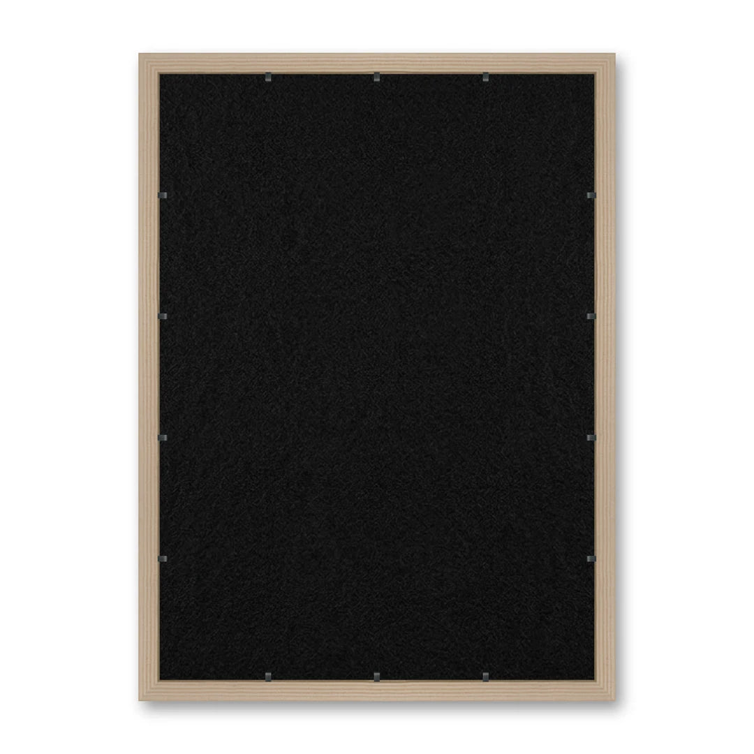 Il retro del kit cornice completa: il pannello in MDF montato nella battuta