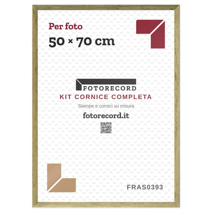 Il kit cornice completa 50×70 cm col foglio segnaposto Fotorecord: al suo posto va la tua foto