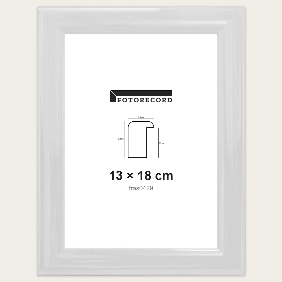 Kit Cornice Completa 13x18 cm — Bianco Lucido | fras0429