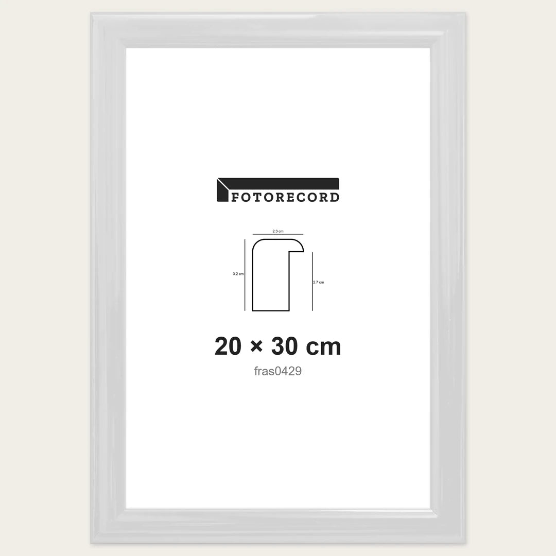 Kit Cornice Completa 20x30 cm — Bianco Lucido