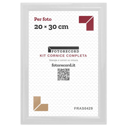 Il kit cornice completa 20×30 cm col foglio segnaposto Fotorecord: al suo posto va la tua foto