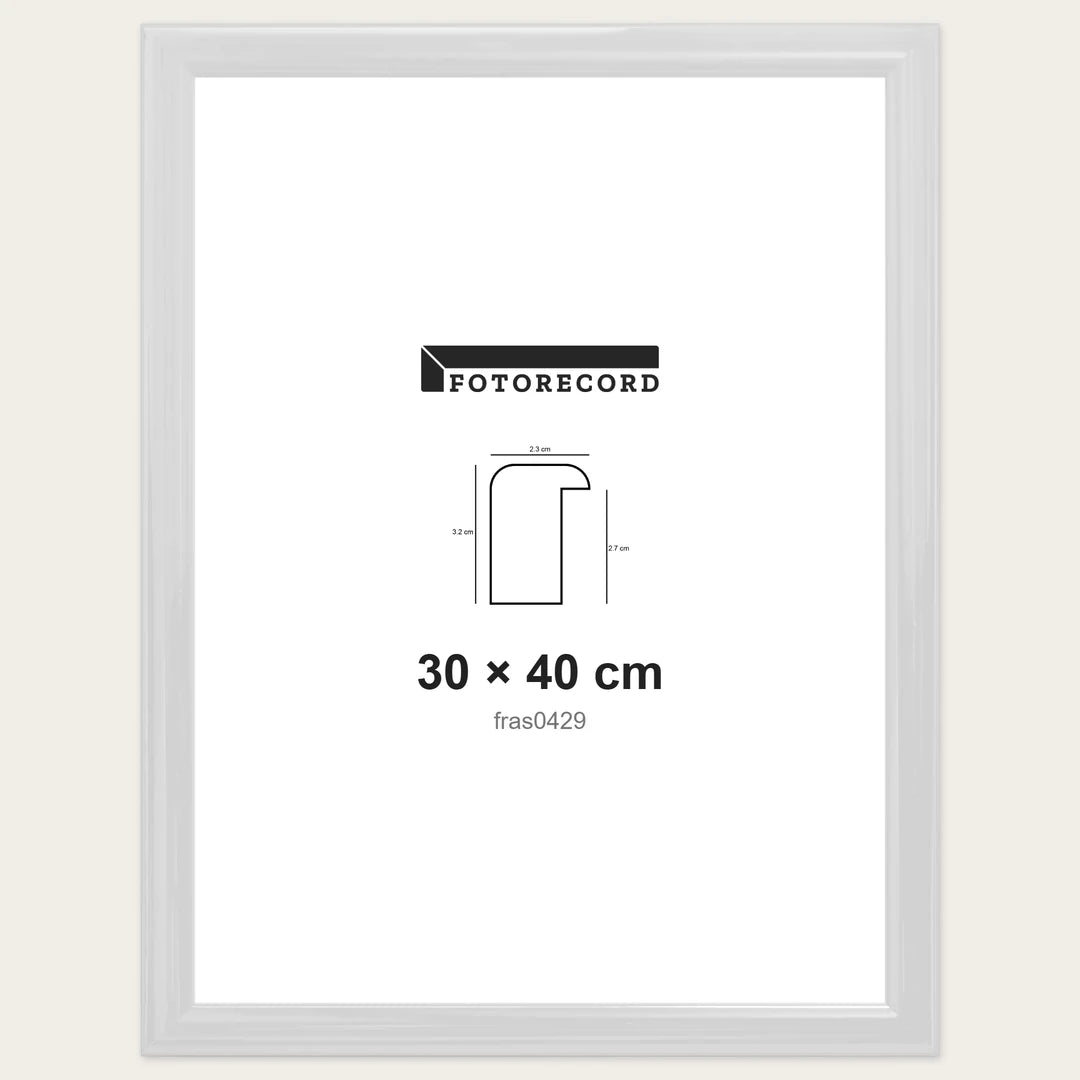 Kit Cornice Completa 30x40 cm — Bianco Lucido