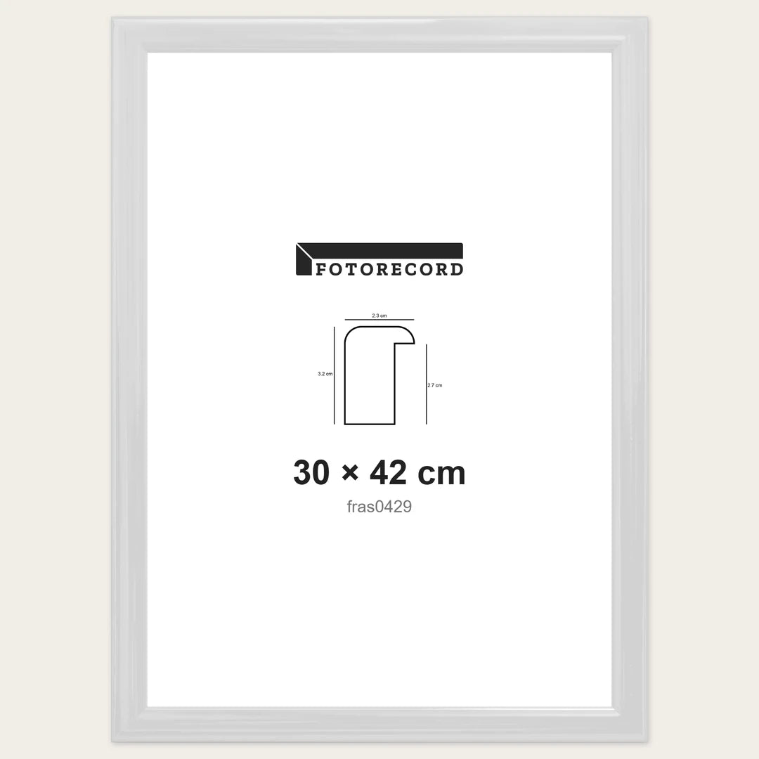Kit Cornice Completa 30x42 cm — Bianco Lucido