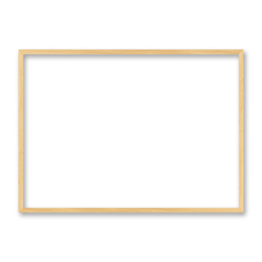 La cornice grezza 50×70 cm di traverso su fondo bianco