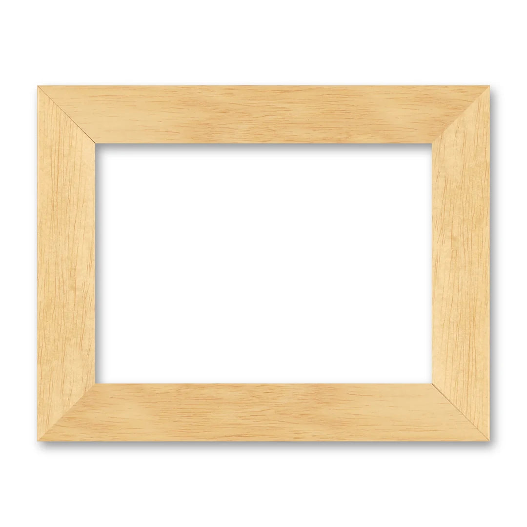La cornice grezza 13×18 cm di traverso su fondo bianco