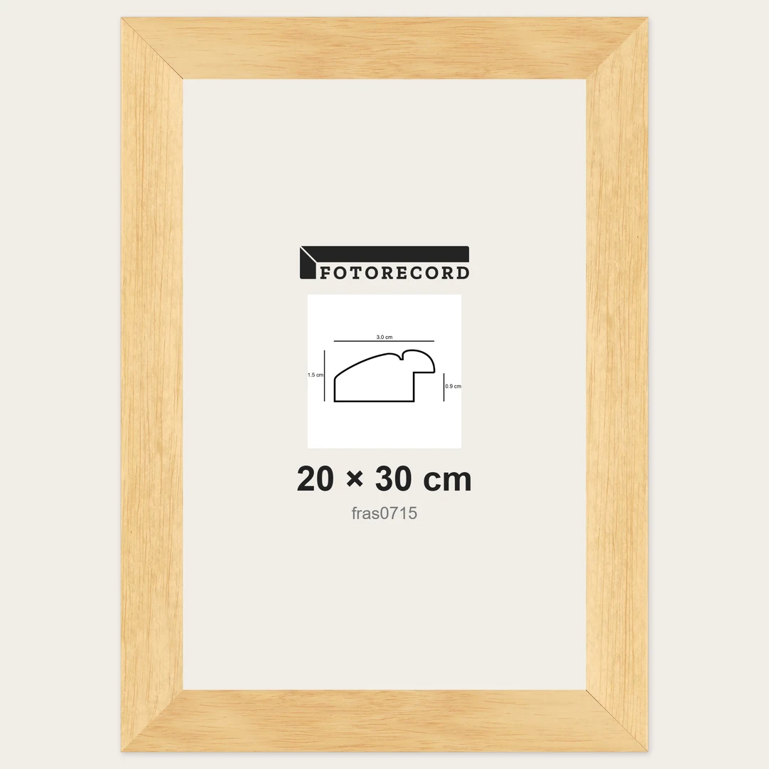 Cornici grezze fai-da-te 20x30 cm — Profilo piatto 30x15 mm