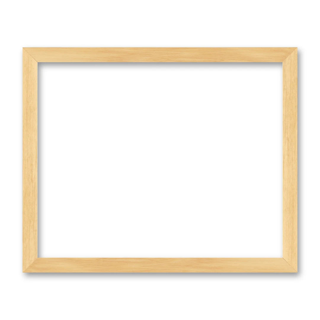 La cornice grezza 40×50 cm di traverso su fondo bianco