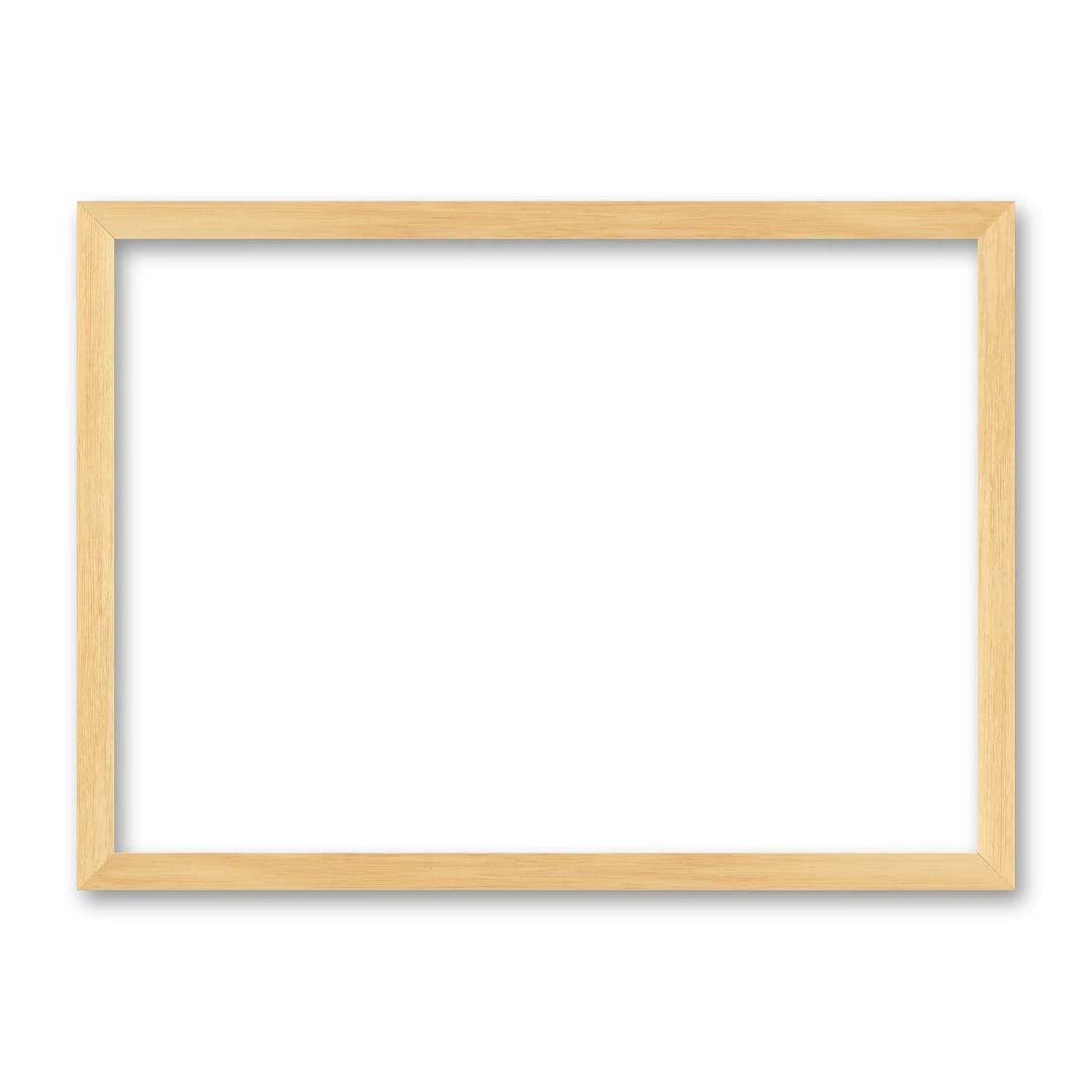 La cornice grezza 50×70 cm di traverso su fondo bianco