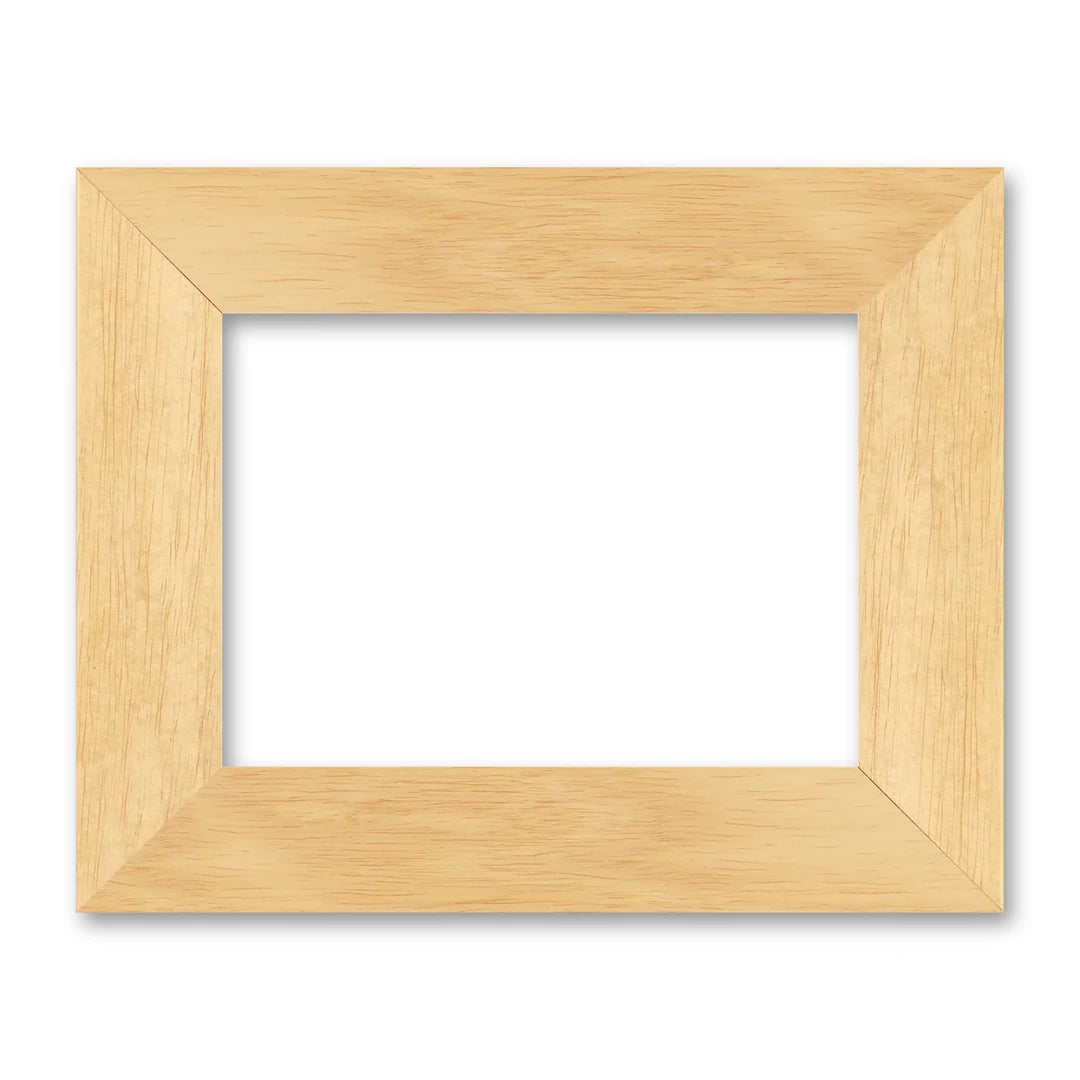 La cornice grezza 13×18 cm di traverso su fondo bianco