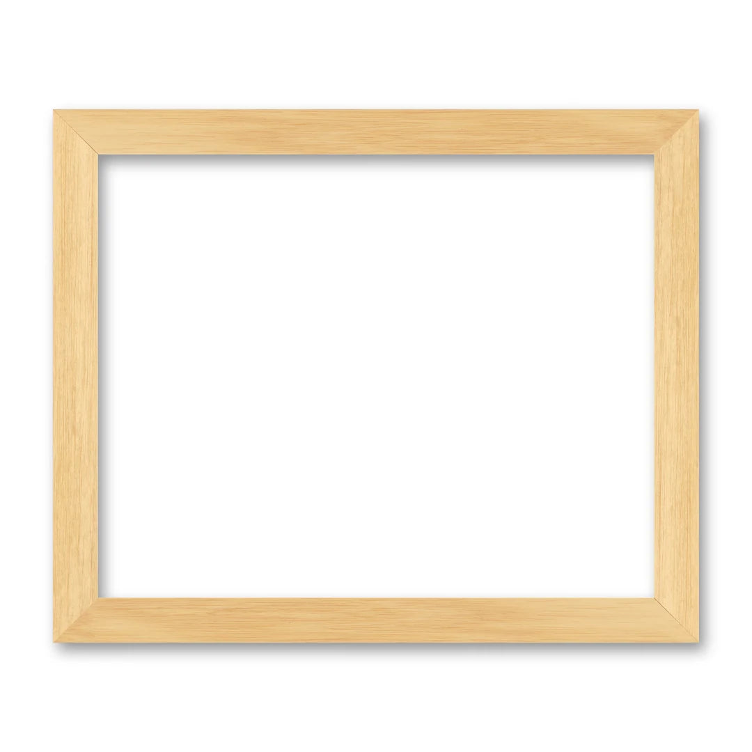 La cornice grezza 40×50 cm di traverso su fondo bianco