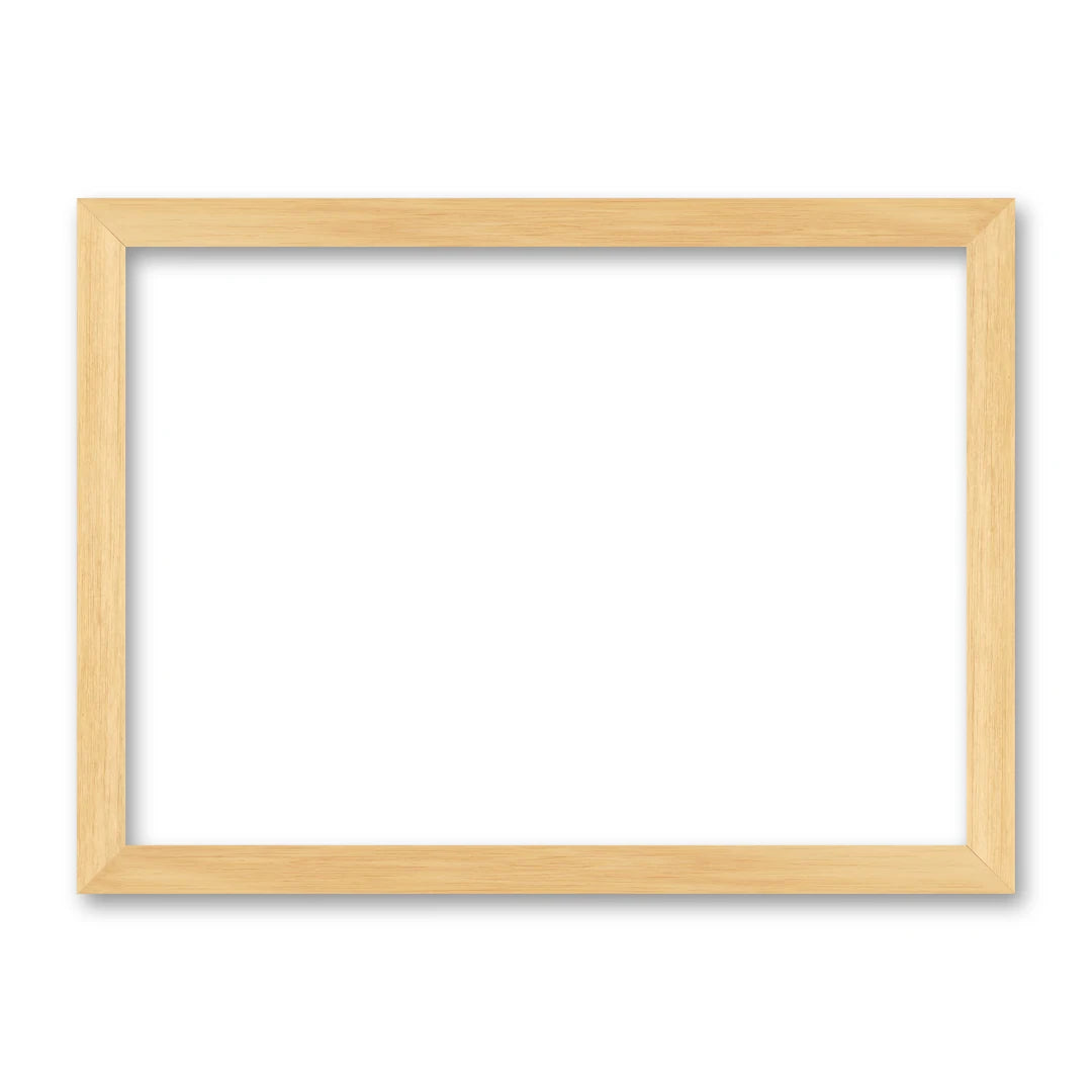 La cornice grezza 50×70 cm di traverso su fondo bianco