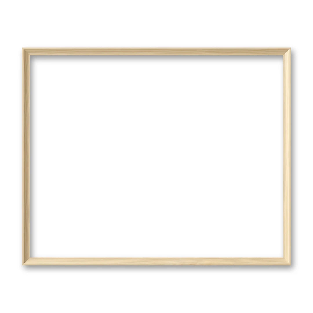 La cornice grezza 40×50 cm di traverso su fondo bianco